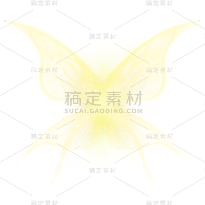 通用装饰系列简约风金色光效蝴蝶翅膀元素素材