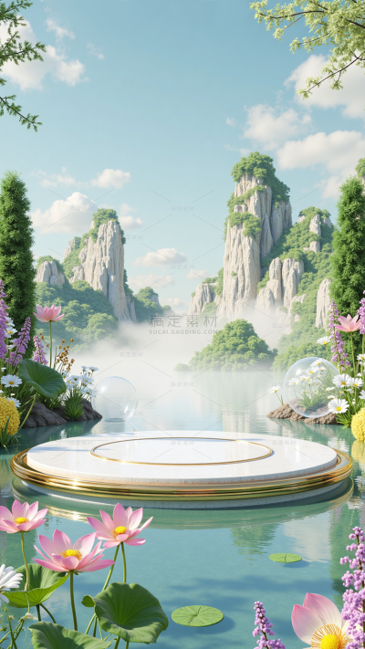 植物系列花展台背景