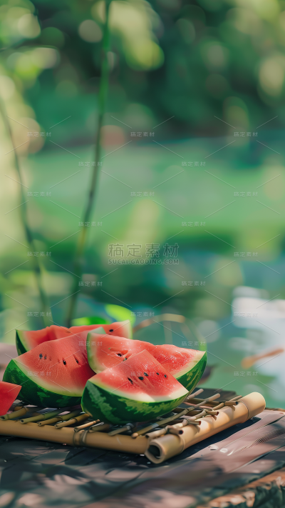 夏天通用实景西瓜背景图片素材