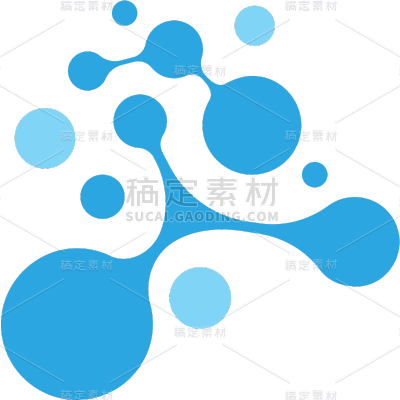 常规通用扁平分子几何元素贴纸