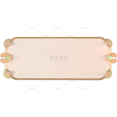边框系列国潮风金属雕花质感边框元素