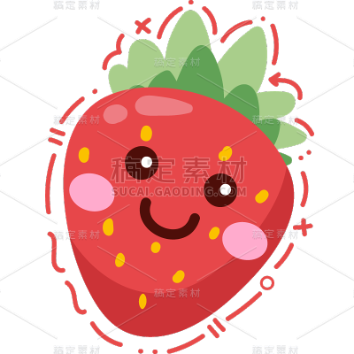 果蔬通用-可爱描边拟人水果元素
