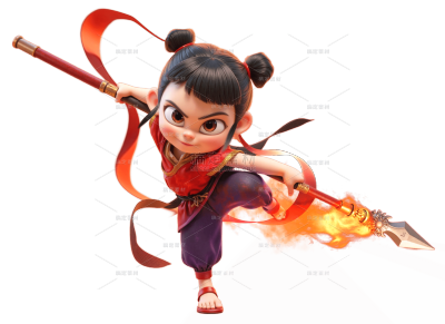 网络热点哪吒3d人物元素贴纸