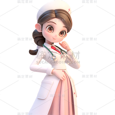 人物系列3D皮克斯护士女贴纸
