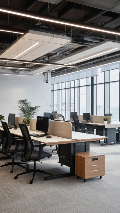 建筑系列通用现代简约职工办公室实景图