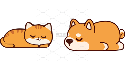 动物系列卡通宠物猫狗睡觉贴纸（td）