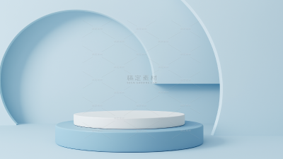 背景系列简约双层蓝白展台背景（td）