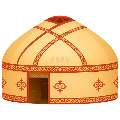 装饰系列写实感立体蒙古包插画元素（td）