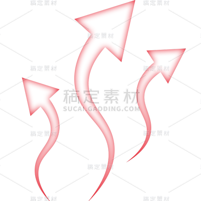 特效通用红色透气箭头图标元素素材