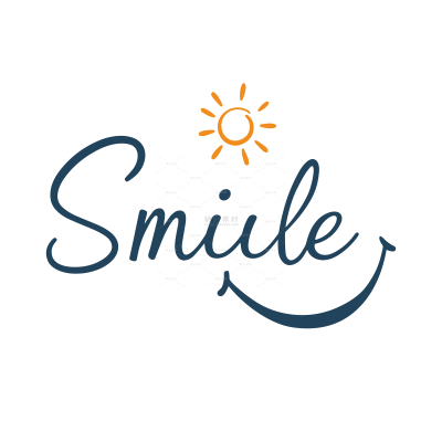 艺术字系列插画风简约英文smile（td）