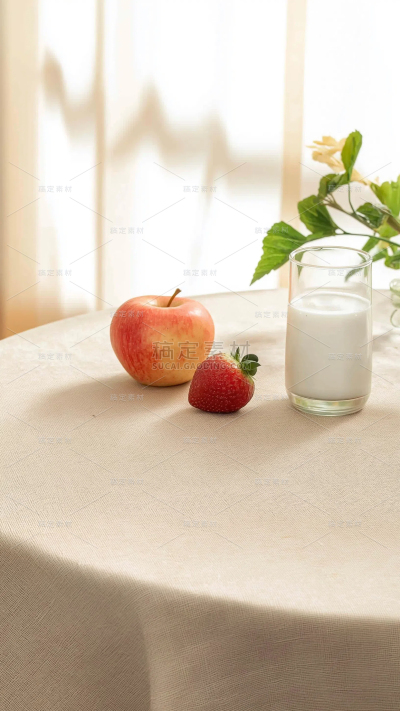 家居系列-通用-写实餐桌桌子带桌布背景
