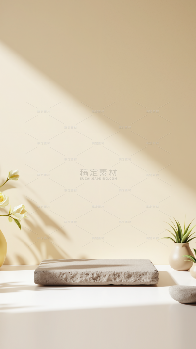 背景系列简约感光影瓶子岩石展台
