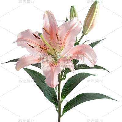 植物通用实景百合花花朵元素素材