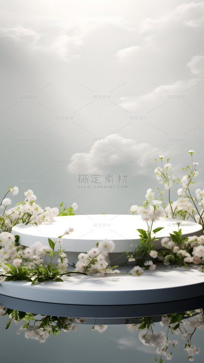 通用电商简约清新花卉植物场景背景