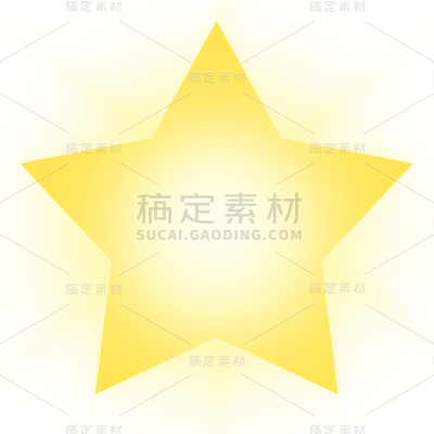 通用元素黄色发光星星元素