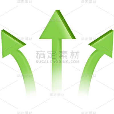 特效通用绿色立体透气箭头图标元素素材