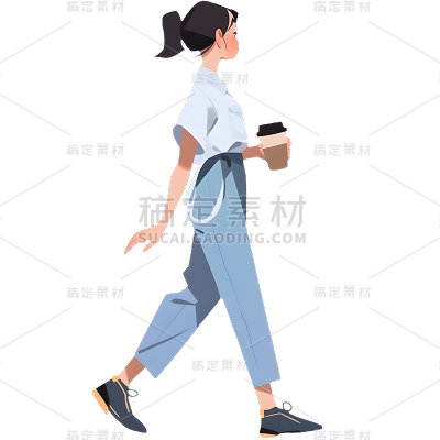 通用手绘插画求职人物职场单人人物贴纸