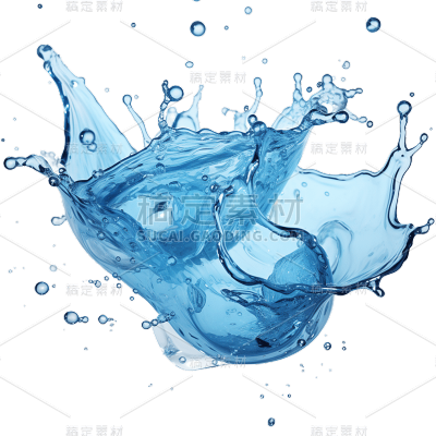 蓝色水花元素
