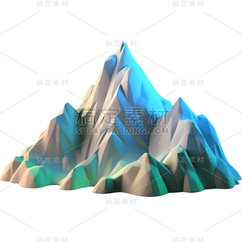 3D立体山脉贴纸