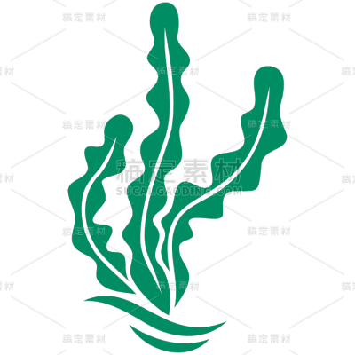 图标系列插画风简约海草图标（td)