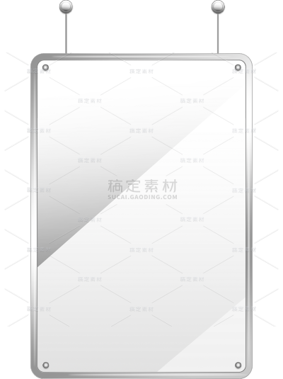 通用简约广告玻璃边框白色透明元素素材