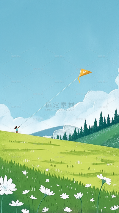 夏天通用夏日插画场景背景图片素材