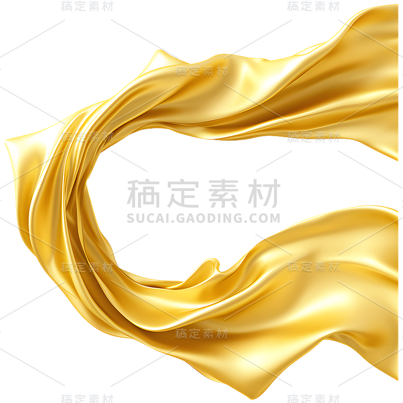通用金色丝带绸带装饰元素