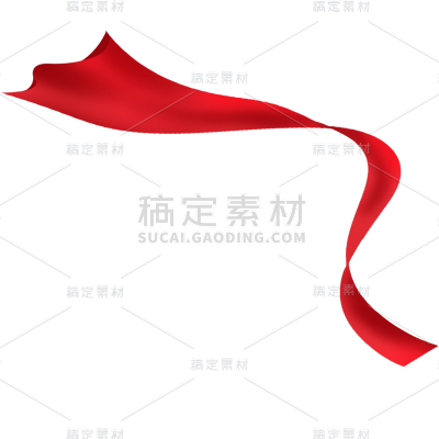 通用红色飘带绸带丝带装饰元素素材