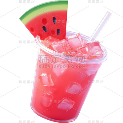 果蔬系列通用3D一杯果汁饮料贴纸