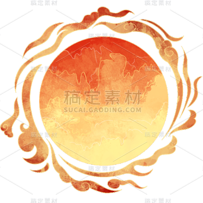 中国风通用敦煌太阳元素素材