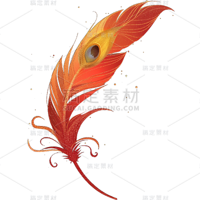 装饰系列国风-孔雀羽毛通用元素素材