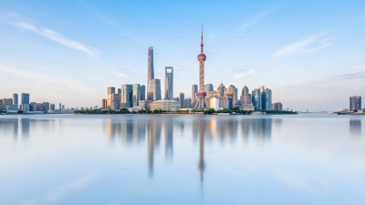 建筑系列蓝天白云江面东方明珠塔城市建筑群（td）