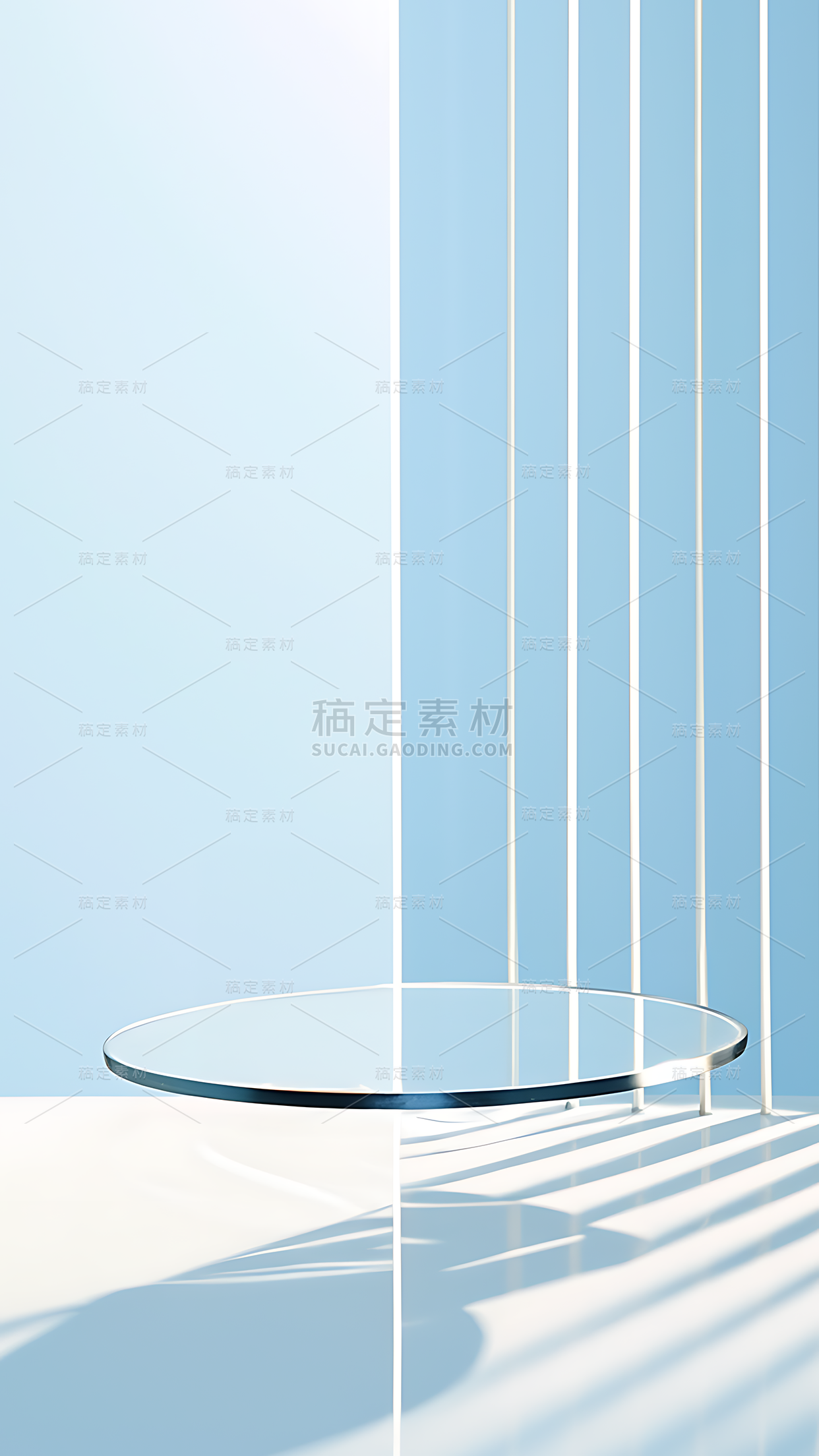 电商通用活动促销玻璃几何展台背景
