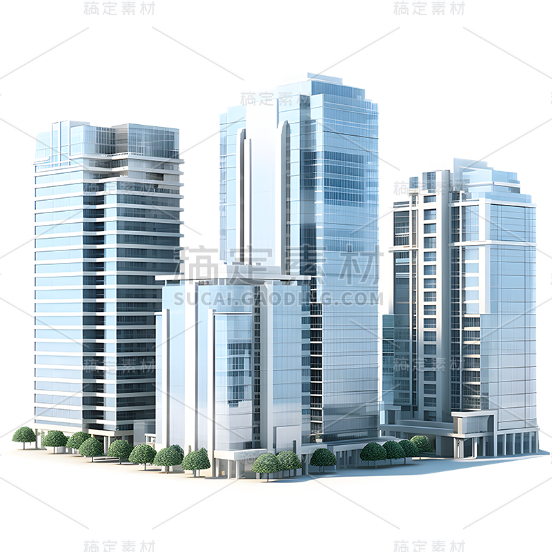 立体3D大楼建筑大厦办公楼元素