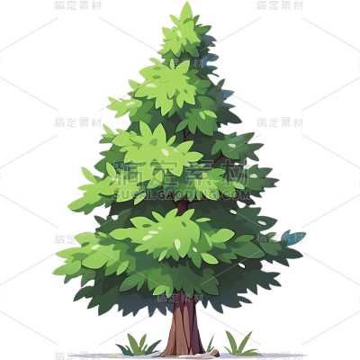 植物动漫风插画树元素素材
