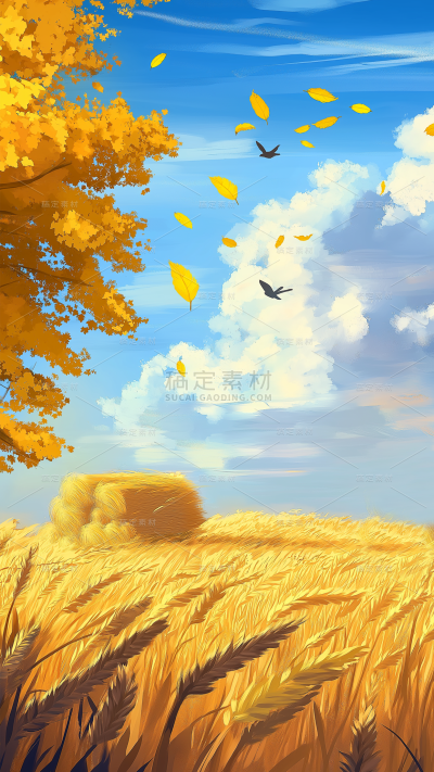 秋天通用肌理插画背景图片