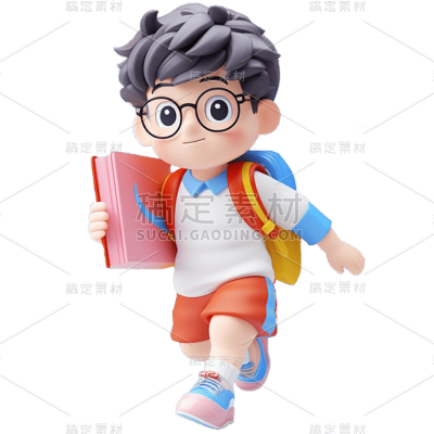 3D学生系列静态贴纸