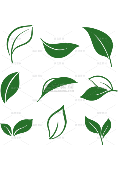 植物绿色矢量树叶图标元素素材