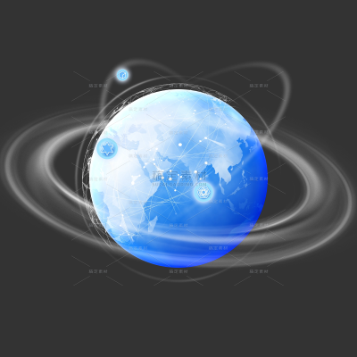 常规科技风宇宙科技感蓝色符号图标星球贴纸