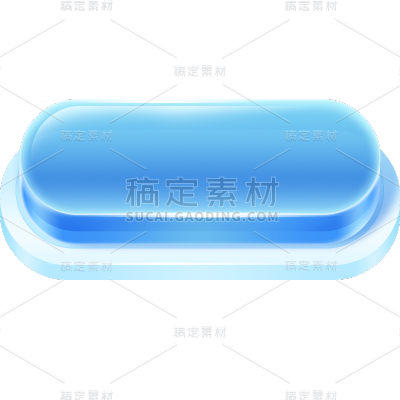 通用水晶玻璃风半透明拟物体积感按钮贴纸元素素材