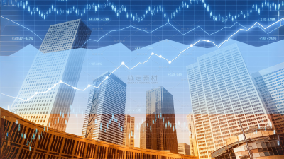科技系列合成城市建筑上升趋势统计图（td）