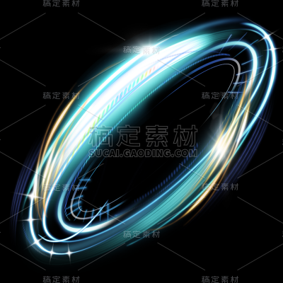特效通用彩色多层质感光圈元素素材