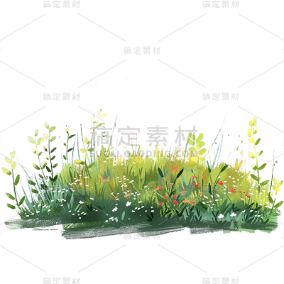风光通用插画草地元素素材