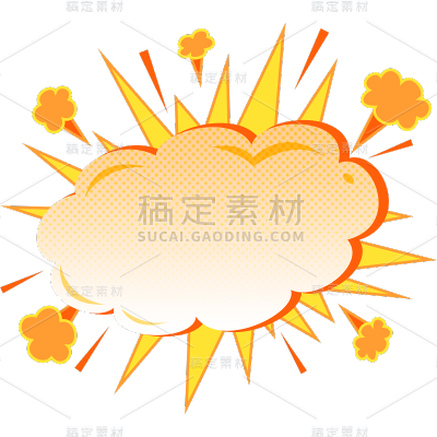 边框系列-通用描边扁平风卡通气泡组合爆炸框元素素材