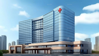 建筑系列通用实景医院立面图背景素材