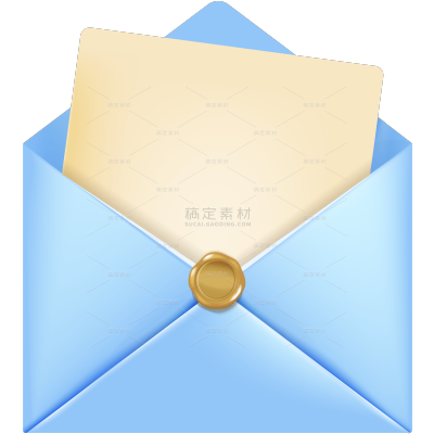 边框系列简约风金色圆圈封口信封元素