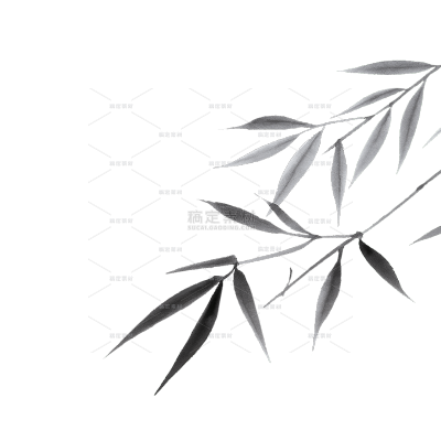 中国风系列水墨风黑灰渐变竹子植物插画元素（td）