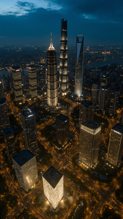 建筑系列写实感城市建筑夜景天空图片（td）
