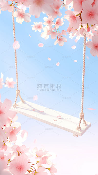 植物樱花实景粉色展台场景背景图片素材