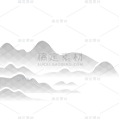 纹理通用黑色线条山水元素素材